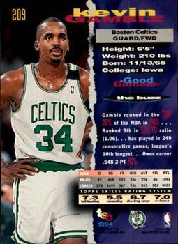 1993-94 Stadium Club - 1994 NBA Finals Super Teams Exchange #209 Kevin Gamble Back