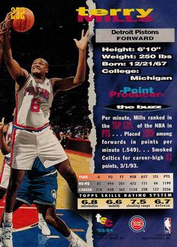 1993-94 Stadium Club - 1994 NBA Finals Super Teams Exchange #232 Terry Mills Back