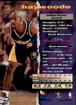 1993-94 Stadium Club - 1994 NBA Finals Super Teams Exchange #236 Haywoode Workman Back