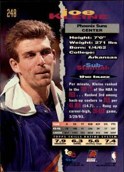 1993-94 Stadium Club - 1994 NBA Finals Super Teams Exchange #248 Joe Kleine Back
