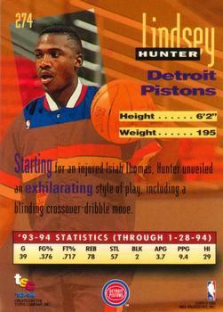 1993-94 Stadium Club - 1994 NBA Finals Super Teams Exchange #274 Lindsey Hunter Back