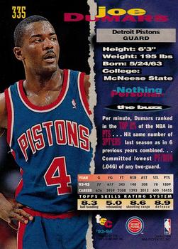 1993-94 Stadium Club - 1994 NBA Finals Super Teams Exchange #335 Joe Dumars Back