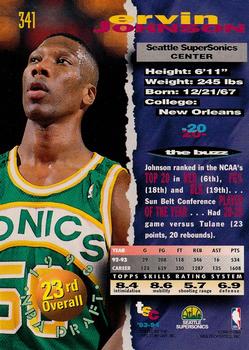 1993-94 Stadium Club - 1994 NBA Finals Super Teams Exchange #341 Ervin Johnson Back