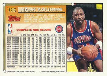 1993-94 Topps - Gold #185 Mark Aguirre Back