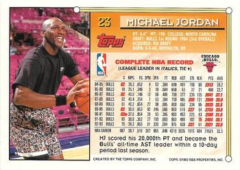 1993-94 Topps - Gold #23 Michael Jordan Back