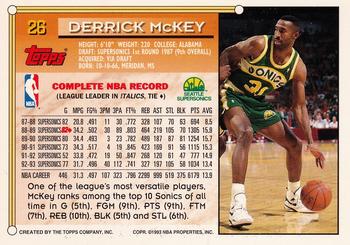 1993-94 Topps - Gold #26 Derrick McKey Back