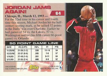 1993-94 Topps - Gold #64 Michael Jordan Back