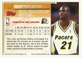 1993-94 Topps - Gold #69 Malik Sealy Back