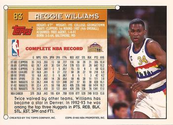 1993-94 Topps - Gold #83 Reggie Williams Back