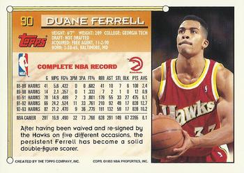 1993-94 Topps - Gold #90 Duane Ferrell Back