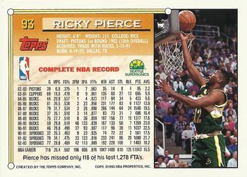 1993-94 Topps - Gold #93 Ricky Pierce Back