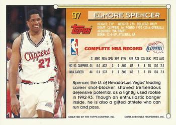 1993-94 Topps - Gold #97 Elmore Spencer Back