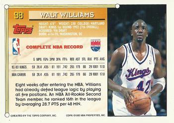 1993-94 Topps - Gold #98 Walt Williams Back
