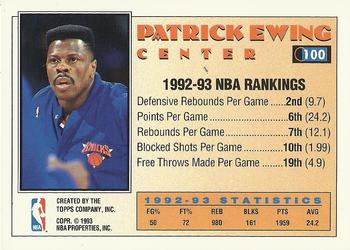1993-94 Topps - Gold #100 Patrick Ewing Back