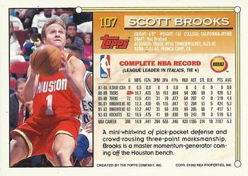 1993-94 Topps - Gold #107 Scott Brooks Back