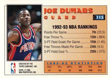 1993-94 Topps - Gold #115 Joe Dumars Back