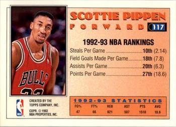 1993-94 Topps - Gold #117 Scottie Pippen Back
