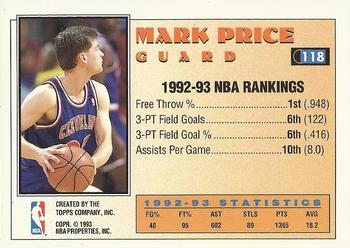 1993-94 Topps - Gold #118 Mark Price Back