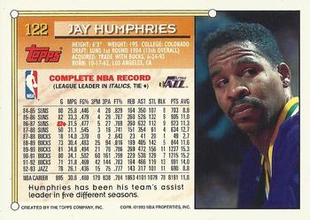 1993-94 Topps - Gold #122 Jay Humphries Back