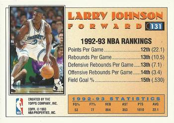 1993-94 Topps - Gold #131 Larry Johnson Back