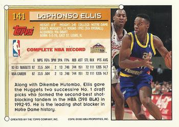 1993-94 Topps - Gold #141 LaPhonso Ellis Back