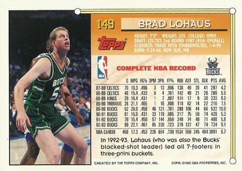 1993-94 Topps - Gold #149 Brad Lohaus Back