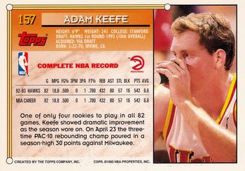 1993-94 Topps - Gold #157 Adam Keefe Back