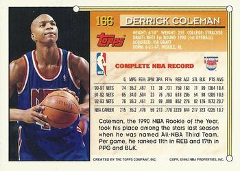 1993-94 Topps - Gold #166 Derrick Coleman Back