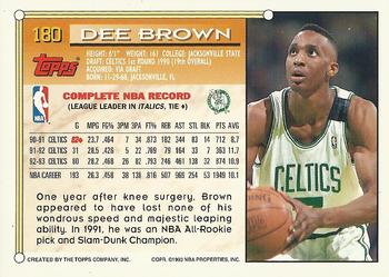 1993-94 Topps - Gold #180 Dee Brown Back