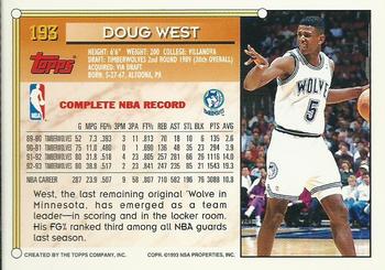 1993-94 Topps - Gold #193 Doug West Back