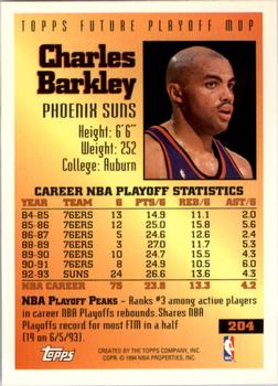 1993-94 Topps - Gold #204 Charles Barkley Back
