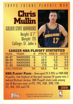1993-94 Topps - Gold #209 Chris Mullin Back