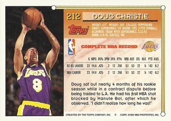 1993-94 Topps - Gold #212 Doug Christie Back