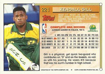 1993-94 Topps - Gold #221 Kendall Gill Back