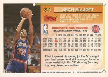 1993-94 Topps - Gold #229 Sean Elliott Back