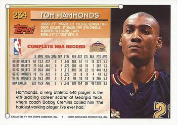 1993-94 Topps - Gold #234 Tom Hammonds Back
