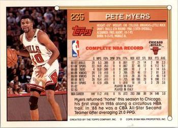 1993-94 Topps - Gold #235 Pete Myers Back