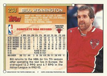 1993-94 Topps - Gold #238 Bill Wennington Back