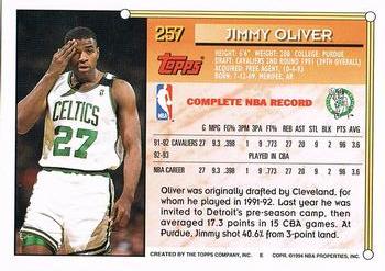 1993-94 Topps - Gold #257 Jimmy Oliver Back