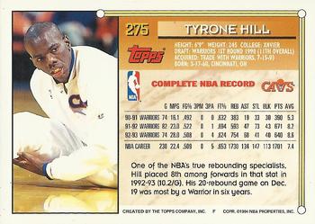 1993-94 Topps - Gold #275 Tyrone Hill Back