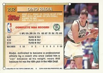 1993-94 Topps - Gold #282 Dino Radja Back