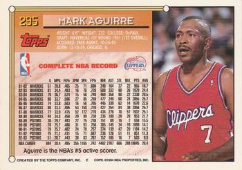 1993-94 Topps - Gold #295 Mark Aguirre Back