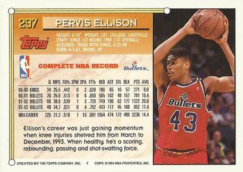 1993-94 Topps - Gold #297 Pervis Ellison Back