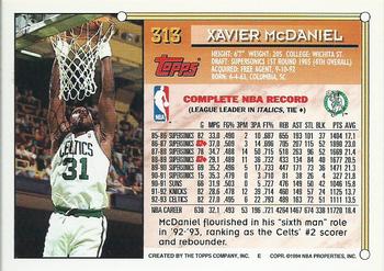 1993-94 Topps - Gold #313 Xavier McDaniel Back