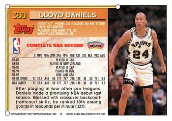 1993-94 Topps - Gold #360 Lloyd Daniels Back
