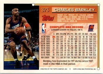 1993-94 Topps - Gold #373 Charles Barkley Back