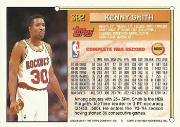 1993-94 Topps - Gold #382 Kenny Smith Back