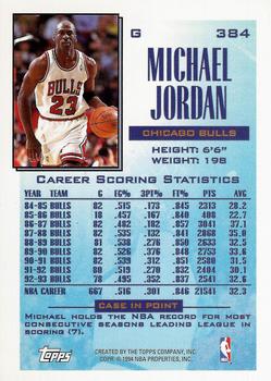 1993-94 Topps - Gold #384 Michael Jordan Back