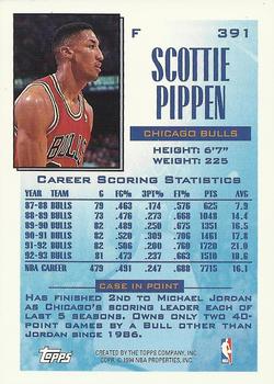 1993-94 Topps - Gold #391 Scottie Pippen Back