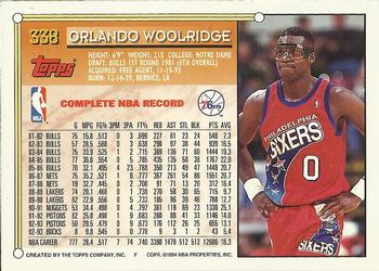 1993-94 Topps - Gold #338 Orlando Woolridge Back